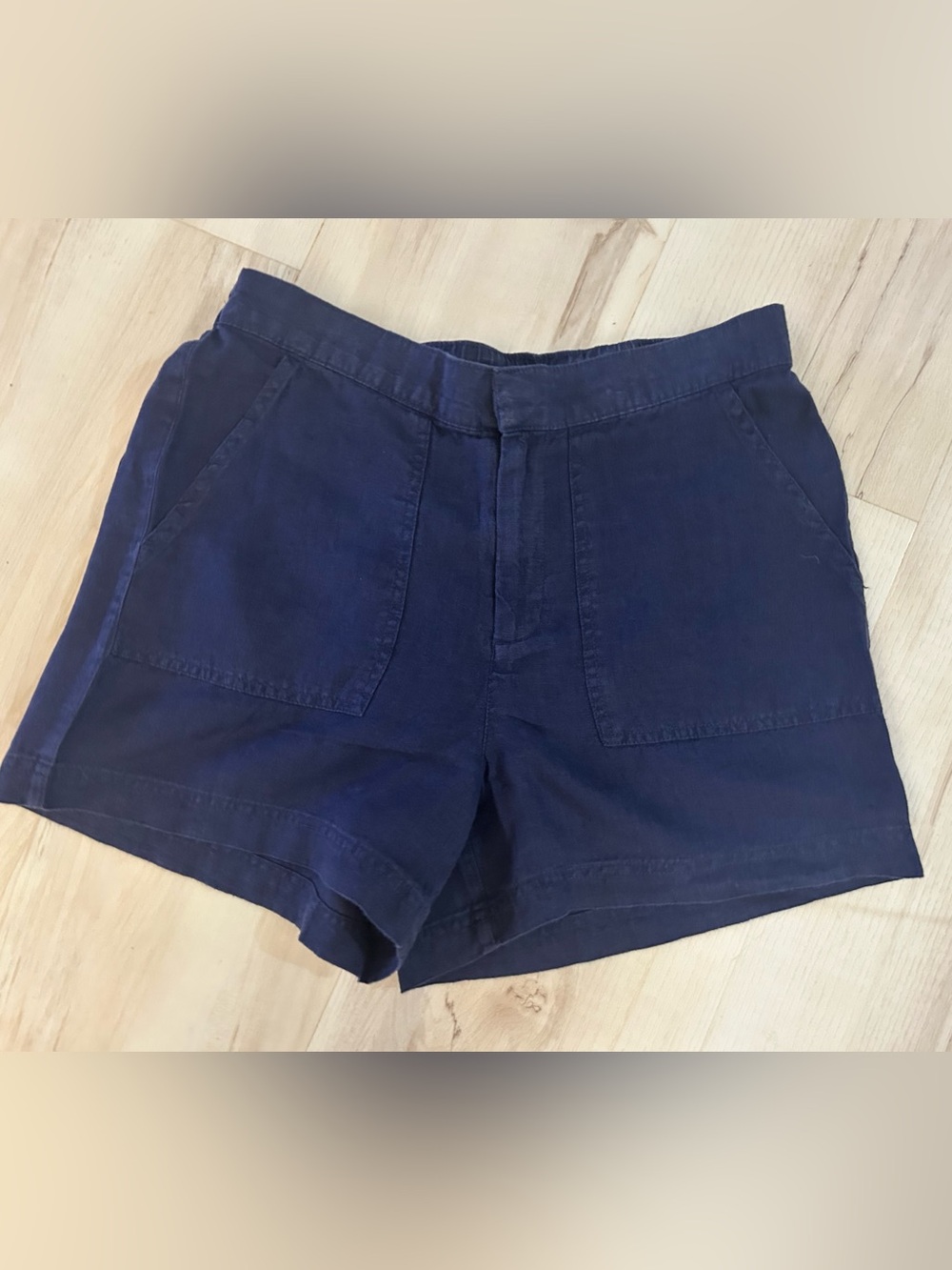 Rachel Zoe 100% Linen Shorts Women’s 
Medium Blue Pull On Elastic Waist Pockets
